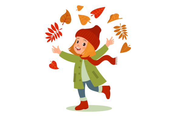 Download Smiling Girl Throwing Autumn Leaves. out - Smiling girl Collection